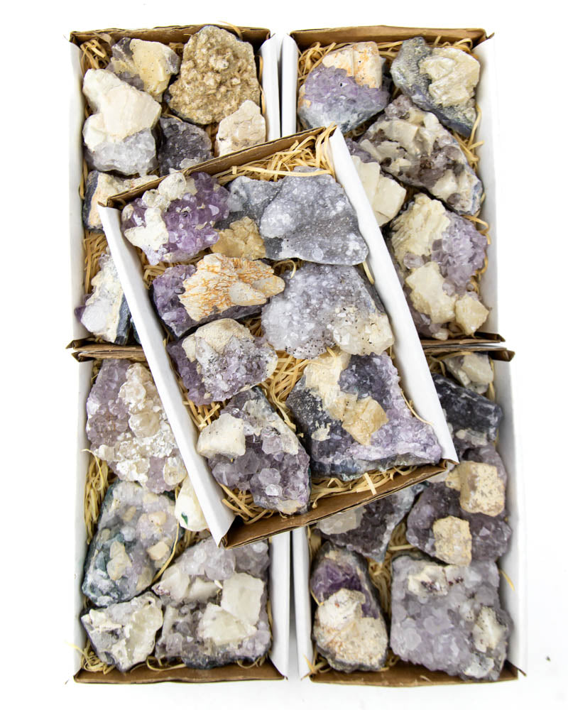 Amethyst with Calcite Druzy Flat