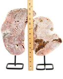 Pink Amethyst Slab on Stand - 2 pcs / 7.64 lb (#225279)