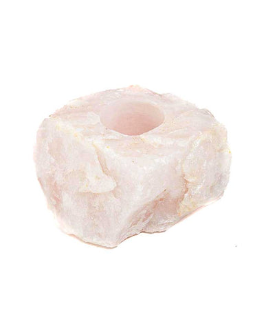 Rough Rose Quartz Candleholder