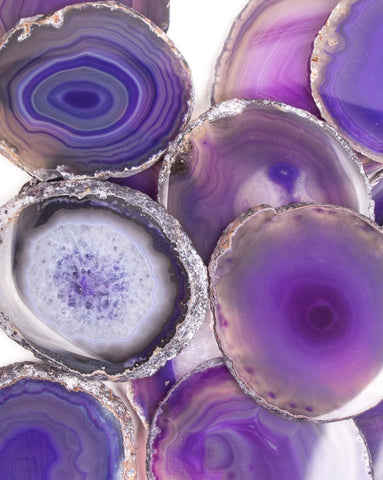 Agate Thin Slice, Purple