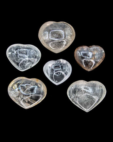 Clear/Smoky Quartz Hearts - Small/Medium