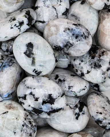 Rainbow Moonstone Palm Stones