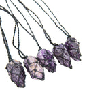Rough Stone Necklace (Thread Wrapped)