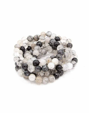 Tourmalinated Quartz Bracelet - 8mm