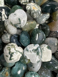 30mm Heart - Moss Agate