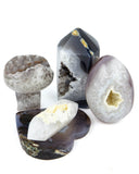 Polished Agate Druzy Mix - 5 pcs (#225567)