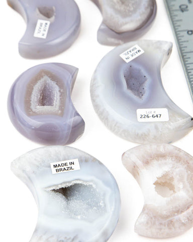 Agate Druzy Moons - 6 pcs (#226647)