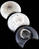 Polished Agate Druzy Moons - 3 pcs (#255806)