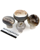 Polished Agate Druzy Mushrooms - 4 pcs (#255812)