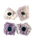 Amethyst Druzy Candle Holders - 4 pcs (#226028)