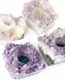 Amethyst Druzy Candle Holders - 4 pcs (#226028)