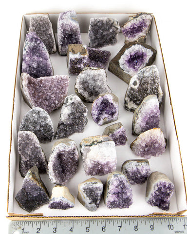 Unpolished Amethyst Druzy Cut Base - 25 pcs (#225676)