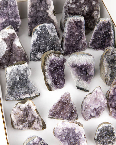 Unpolished Amethyst Druzy Cut Base - 19 pcs (#225677)