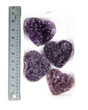 Amethyst Druzy Hearts - 4 pcs (#226577)