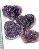 Amethyst Druzy Hearts - 4 pcs (#226577)