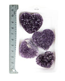 Amethyst Druzy Hearts - 4 pcs (#226578)