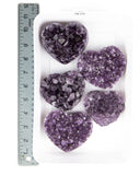 Amethyst Druzy Hearts - 5 pcs (#226579)