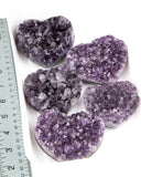Amethyst Druzy Hearts - 5 pcs (#226579)