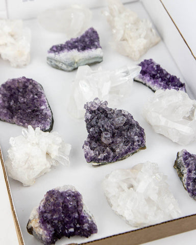 Amethyst & Quartz Druzy - 13 pcs (#225764)