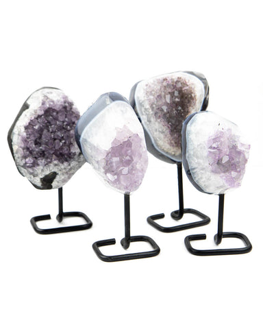 Amethyst Druzy on Stands - 4 pcs (#226349)