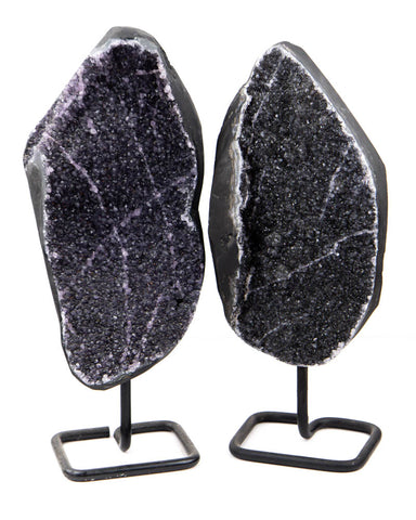 Amethyst Druzy on Stands - 2 pcs (#226351)