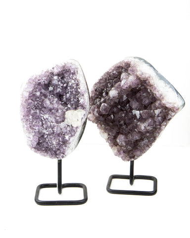 Amethyst Druzy on Stands - 2 pcs (#226352)