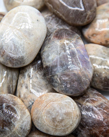 Belomorite Moonstone Palm Stones