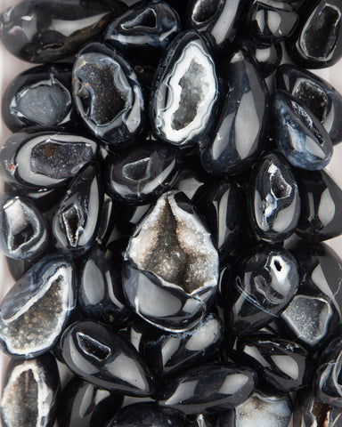Black Agate Druzy Eggs (1 lb lot)