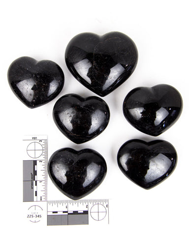 Black Tourmaline Hearts - 6 pcs (#225345)