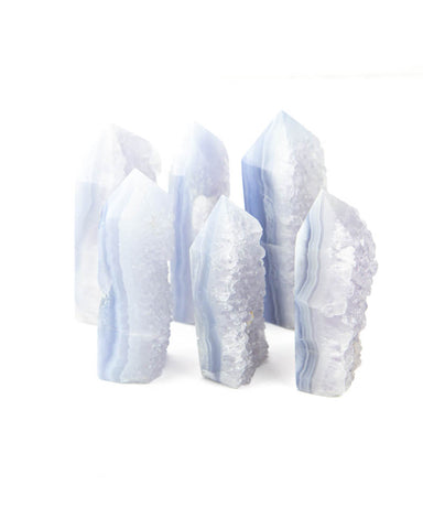 Blue Lace Druzy Towers - 6 pcs (#226337)
