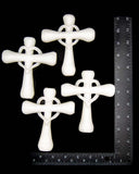 Celtic Cross with Heart Carving (White Marble) - Large