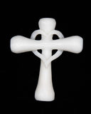 Celtic Cross with Heart Carving (White Marble) - Large