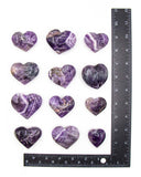 Chevron Amethyst Hearts (30-50mm)