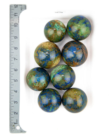 Chrysocolla Azurite Spheres - 8 pcs (#226293)