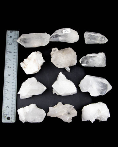 Clear Quartz Points and Clusters - 12 pcs (#226615)