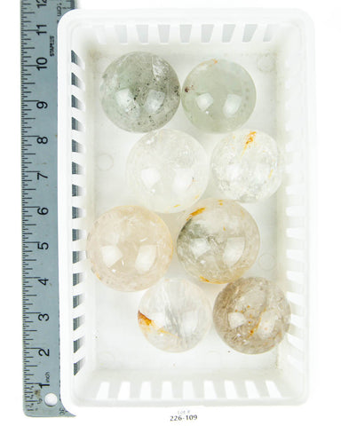 Clear Inclusion Quartz Spheres - 8 pcs (#226109)