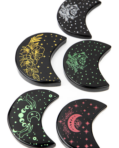 Etched Obsidian Moons - 5 pcs (#226652)