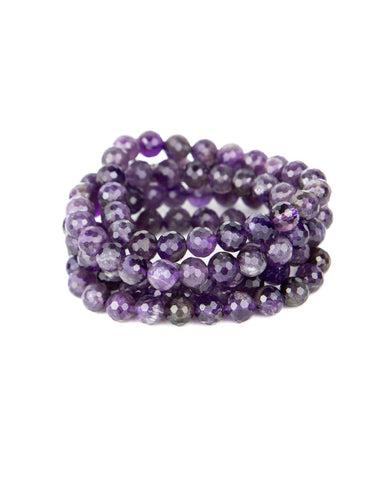 Faceted 8mm Bracelet - Amethyst