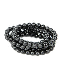 Faceted 8mm Bracelet - Obsidian