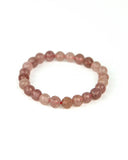 Faceted 8mm Bracelet - Strawberry Quartz