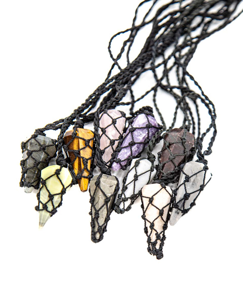 Faceted Pedant Necklace (Thread Wrapped)