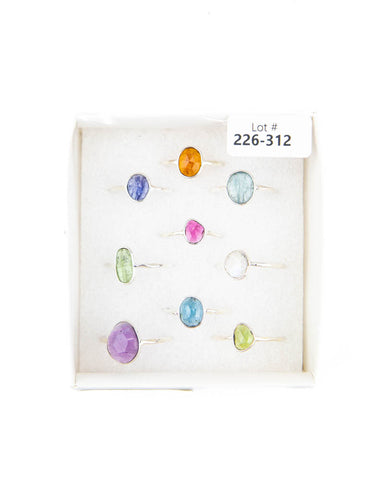 Faceted Sterling Silver Rings - 9 pcs (#226312)