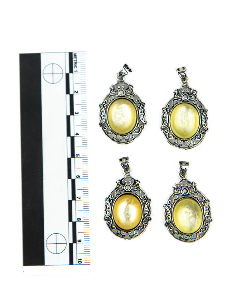 Honey Calcite Fancy Pendants - 4 pcs (#226217)