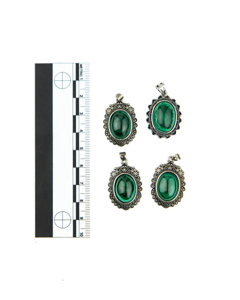 Malachite Fancy Pendants - 4 pcs (#226213)