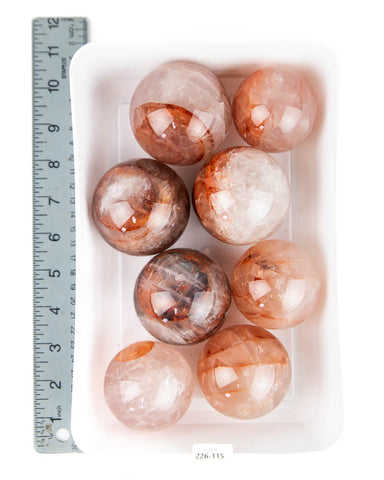 Fire Quartz Spheres - 8 pcs (#226115)