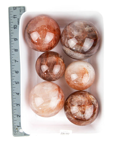 Fire Quartz Spheres - 6 pcs (#226117)