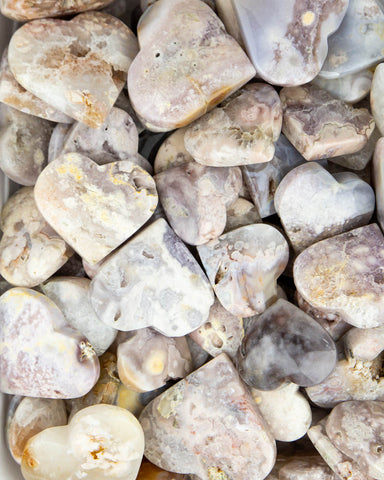 Flower Agate Hearts - 1 kg lot