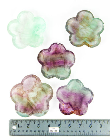 Fluorite Flower Bowls - 5 pcs (#226104)