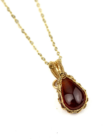 Garnet Wrapped Necklace