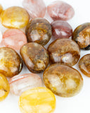 Golden Healer/Fire Quartz Palm Stones - 19 pcs (#225897)